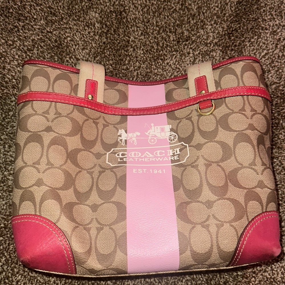 Pink coach tote